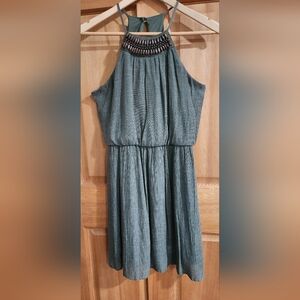 Lily Rose Hunter Green Halter Sundress Casual
